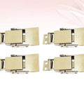 Four Pack Stainless Steel Kitchen Cabinet Latches With Large Padlock Opening For Extra Security, Durable Spring Toggle Hasps