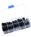 300-Piece Black Nylon Hex Spacer And Standoff Kit M3 Threaded Plastic Non-Conductive High Temperature Resistant Insulation Ready For DIY-Friendly Electronics Home Projects And Telecom Installations, in organizer case