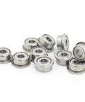 Check out This Snazzy 10 Pack Of Stainless Steel Flanged Deep Groove Ball Bearings Size 3X8X4mm Double Shielded SF693ZZ arranged neatly.