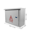 Weatherproof Outdoor Electrical Junction Box 300x400x160mm heavy duty iron distribution panel with hazard symbol.