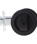Round Pocket Door Privacy Latch Set For 35mm To 55mm Thick Doors Flush Mounted With Large Locking Lever Stainless Steel