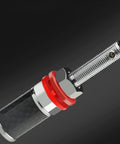 Rhodium Plated HiFi Terminal Blocks 2 Pack Rock Solid Solderless Wiring Posts with red and chrome features.