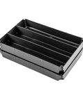 TracPak Tray 1x3 Half Depth 2-Pack For Stackable Storage Boxes, Floating Tray System with 3-Compartment Inserts shown stacked