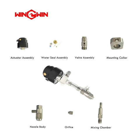 WINWIN 7pc water jet spare parts kit: actuator, water seal, valve, nozzle body, orifice, mixing chamber, collar