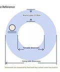 Size reference diagram for Heavy Duty Wooden Lazy Susan Turntable 33 Inch Round Serving Tray showing dimensions.