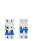 Heavy Duty 2P DC MCB Circuit Breaker 6KA 500V Battery Main Switch Featuring Premium Flame Resistant Housing, front view.