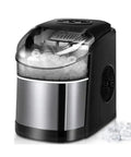 Portable Countertop Ice Maker Electric Machine Whip Up Fresh Cylindrical Cubes In Minutes compact size with visible ice.