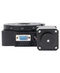 360 Degree Electric Optical Rotating Platform With 100mm Laser Grade Rock Solid Bearing Rotary Table And Worm Gear Drive, side view