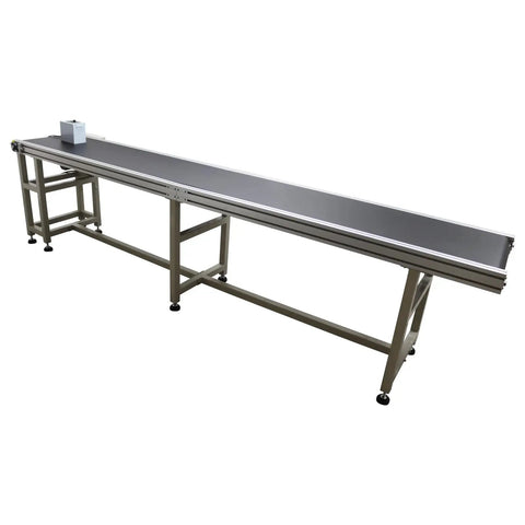 Industrial-Grade Electric PVC Belt Conveyor with Adjustable Speed, Desktop Transport Machine, Aluminum Frame, 118 Inches
