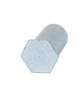 Boss Level M6 Hex Head Self Clinching Standoff 20Mm Zinc Plated Steel Fastener featuring bold full threads, viewed from top angle.