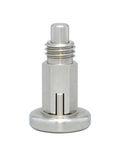Rock Solid Stainless Steel Indexing Plunger Spring Loaded Locating Pin Screw Bolt with Secure Lock Mechanism viewed from the side.