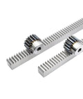Heavy Duty 6 Piece 2M Module Straight Spur Rack And Gear Set 1000mm X 20mm Steel components with gears for CNC work.