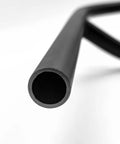 Close-up of Lightweight Aluminum 6061 Gravel Bike Handlebar For Touring Multifunction Crossbar, black aluminum alloy.