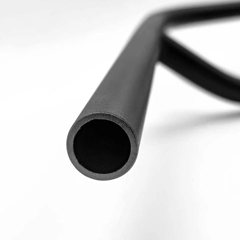 Close-up of Lightweight Aluminum 6061 Gravel Bike Handlebar For Touring Multifunction Crossbar, black aluminum alloy.