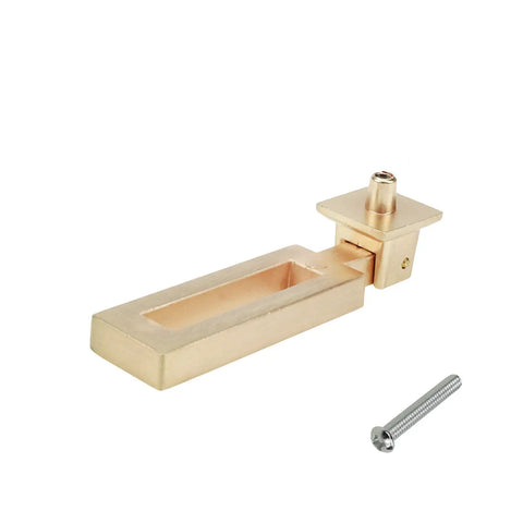 Sleek Chinese Style Cabinet Pulls With Matte Gold Finish Brushed Brass Look Zinc Alloy Drawer Handles For Dresser Closet Chest 3.07 By 0.87 By 0.79 Inches Set Of 2 Furniture Hardware