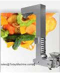 Image of Beast Mode High Capacity Z Type Inclined Climbing Belt Conveyor With Bulk Divide And Safety Upgrades next to sliced vegetables.