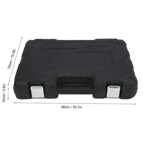 Closed case of Pro Grade 215 Piece Ratchet Wrench Set With Sockets Kit Multi Drive for Auto Repair and Home Maintenance