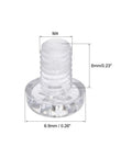 Transparent Plastic M4x6mm Hardware Screws With Phillips Cross Pan Head For Acrylic And PC Builds Smooth As Butter showing detailed dimensions.