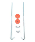 Universal Chrome Plated Battery Hold Down Kit With J Hook Bolts Washers And Nuts 10 Inch Bolt On Retaining Set laid flat