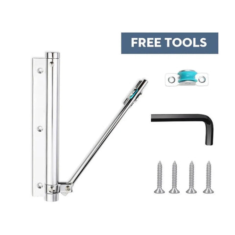 Automatic Door Closer Heavy Duty Aluminum Alloy Mount With Adjustable Arm, Silent Hydraulic Soft Close For 50Kg Doors, Built To Last Home And Office Door Hardware, Easy Install And Quiet Operation