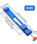 Adjustable Circular Saw Guide Base Clamp for Pro Grade Precision Wood Milling in blue ABS, showing size measurements