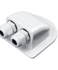 Solar Cable Entry Gland Waterproof Dual Cable Connector Cover for RV Caravan Boat Panels, white ABS plastic, top view
