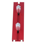 Planing Stop Kit With Pew Dog Positioning Clamp For Workbench Table Aluminum Alloy Construction 15.8mm, top view of red metal clamp