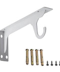 Sturdy Closet Rod Brackets For Wall Mount Fits One Point Three To One Point Five Inch Rods Black Metal Shelf Supports screws bolts