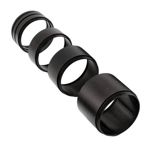 Pro Grade Spacer Ring Set For Astro Imaging M42x0.75 Threads 1.25 Inch Kit with six black spacers for stacking and focus tuning.