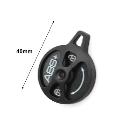 Front Fork Lock Cap For Bike Suspension Shield Aluminum Alloy Black Lock Cover With ABS Locking System, top view, 40mm