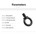 Durable 304 Stainless Steel Black Lifting Eyebolts Set With M3 To M24 Lifting Ring Screws and specifications sheet