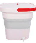 Pink 6 Liter Mini Foldable Washing Machine With Negative Ion Tech Lightweight Portable Clothes Cleaner designed for travel laundry.