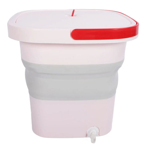 Pink 6 Liter Mini Foldable Washing Machine With Negative Ion Tech Lightweight Portable Clothes Cleaner designed for travel laundry.