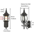 Dimensions of Two Pack Outdoor Wall Lanterns Waterproof Exterior Sconce Lights In Matte Black For Porch And Garage Doors With Vintage Retro Vibe Built Tough Weatherproof Metal Clear Glass Shade.