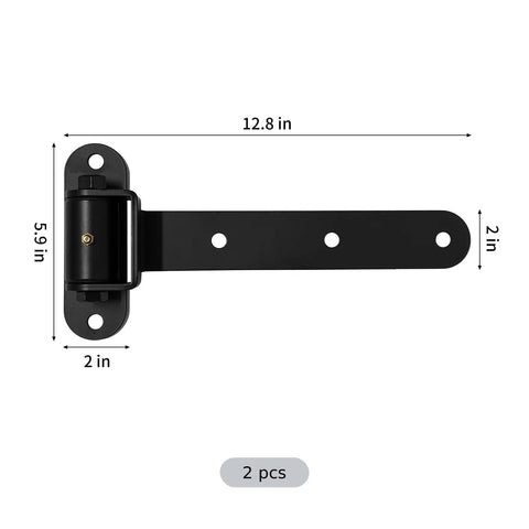 2 Pcs Heavy Duty Gate Hinges With 180 Degree Opening And Smooth Bearing Steel Weld On Strap Hinges, dimensions labeled