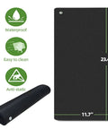 Grounding Mat Kit 2 Pack With Grounding Cords And Wrist Straps For Better Sleep 10 By 26.7 Inches Waterproof Soft Krypton Fiber Easy Clean Foldable Home Health Accessory showing mat dimensions and features