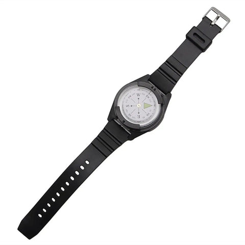 Dope Tactical Wrist Compass For Outdoor Adventures, Hiking And Camping Gear, Dual-Display Orienteering Tool, black band top view