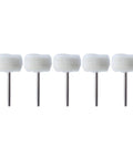 Premium Wool Felt Buffing Wheels With 3mm Shank For Rotary Tools, set of five white soft polishing heads.