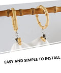 2 Pack Curtain Rings With Clips Anti Slip Shower Drapery Hooks attached to a rod holding fabric