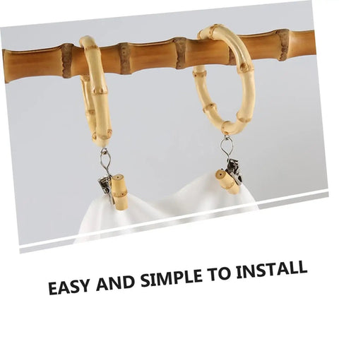 2 Pack Curtain Rings With Clips Anti Slip Shower Drapery Hooks attached to a rod holding fabric