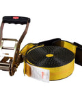 Heavy Duty 10 Pack 2 Inch By 30 Foot Ratchet Tie Down Straps With Flat Hooks Yellow, 10,000 Lbs Break Strength coiled view