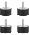 Anti Vibration Rubber Bobbin Mount For Heavy Machinery Fitness Gear And Automotive Use NR SBR Material VE40x30 M8x23 VE40x20 M8x23 Durable Shock Absorbing Bushing Easy Install, four black rubber mounts with threaded studs