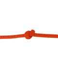 Neon Orange One Quarter Inch Polyester Rope, Solid Braid High Viz Utility Line, 500 Foot Spool, UV Resistant, knotted example