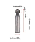 Premium 1/2 Inch Shank Cove Box Router Bit With Round Bottom Tungsten Carbide Woodworking Cutter dimensions showing 12.8mm and 57.54mm sizes.