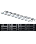 Top Shelf Network Attached Storage Server With A Beefy Ryzen Chip And Massive 264TB High Capacity Drives For Stress Free Business Backups And Plug And Play Rack Setup showing rack unit and sliding rails.