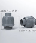 Kickass Built Tough 1/2 Inch Straight Conduit Connectors Grey Nylon 6 Fittings measuring 5.3cm and 3.5cm for electrical wiring.