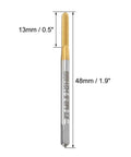 Top Shelf M2.5 Metric Spiral Machine Screw Tap With 0.45 Pitch And Titanium Coating, 13mm cut, 48mm body, high speed steel