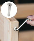 Rock Solid 12 Set M6 Hex Socket Head Cap Screws With Barrel Nuts And 4 Mm Hex Key 304 Stainless Steel in use on wooden furniture