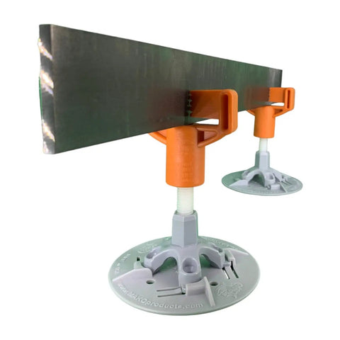 RailFin Concrete Screed Chair For One Quarter Inch Flat Rolled Steel Rails Stay In Place Slab Support Non Corrosive Made In USA Pack Of 100 Ideal For Precise Slab Elevation Control Durable Construction Accessory Easy Install Keeps Rails Level And In
