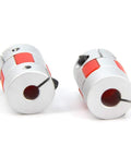 Two Pack Aluminum Plum Shaped Flexible Shaft Coupler 6.35 mm To 8 mm Bore 20 mm Diameter 25 mm Length Heavy Duty Torque